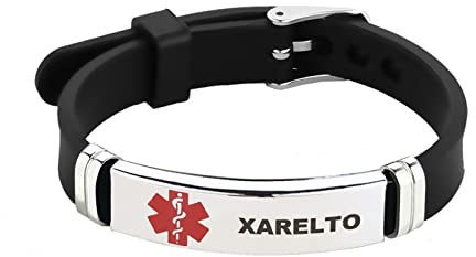 LSxAB Braccialetto di identificazione medica per donne anziane con allarme di emergenza inciso al laser, cinturino regolabile in silicone, 21 cm, Metallo, Nessuna pietra preziosa