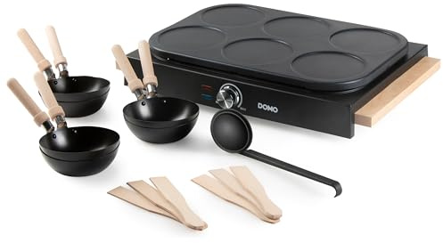 DOMO DO8716W Set gourmet - Design en bois - 2 en 1-6 P - 1000 W