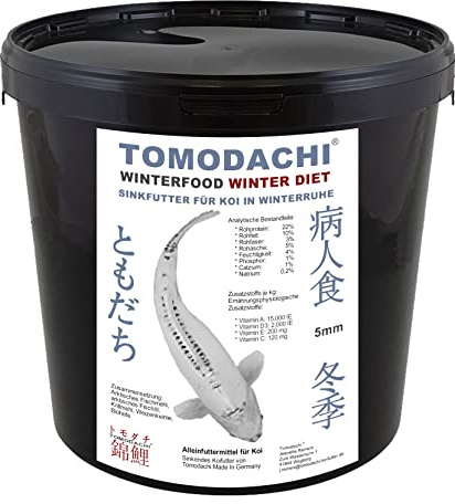 Winterfutter Koi Sinkfutter Koifutter für denWinter arktische Rohstoffe gut verdaulich bei Kälte Energiefutter für Koi im Winter gegen Energiemangel bei Fischen 5mm 5kg Eimer