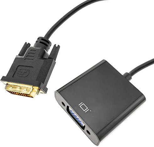 CableMarkt - Convertitore DVI-D 24 + 1 Maschio a VGA Femmina 15 cm Colore Nero