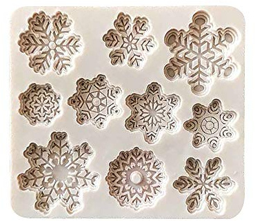 10 Cavities Silicone Mold 3D Christmas Snowflake Mould Chocolate Cake Decor Tool for Kitchen Baking