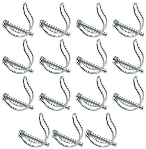 Pack of 15 Collapsible Cotter Pins, 6 x 45 mm, D Shape Locking Pin, Galvanised Carbon Steel Pipe, Folding Connector for Lawn, Garden, Farm, Truck, Car, Trailer, Tractor