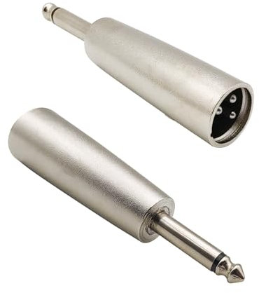 iYueMps 2pcs XLR to 6.35mm Jack Mono Adapter 3 Pins XLR to 1/4 inch Adapters XLR Male Socket to 6.35mm Male Jack Mono Plugs Conversion Connectors
