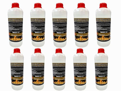Bioethanol 10 x 1L 96.6% Premium Ethanol Kaminethanol Brennstoff Bioethanolkamin Tischkamin Wandkamin Kamin