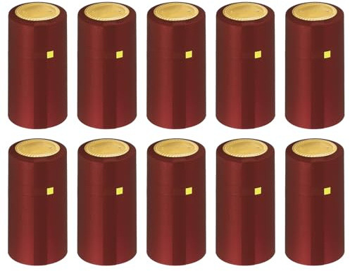 uxcell 50Pcs PVC Heat Shrink Wine Bottle Caps, 30mm/1.18 Wine Shrink Wrap Sleeves Caps Shrink Cap Bottle Seals for Making Wine Cellars and Home Use, Burgundy