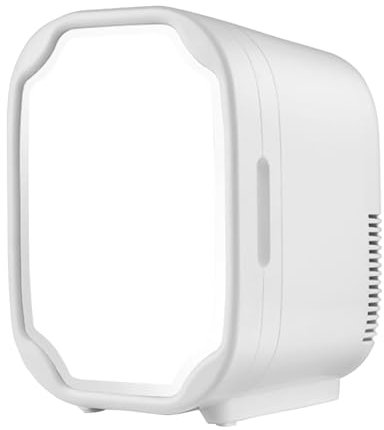 POCDOKYZ Mini Frigorifero di Bellezza da 8 Litri, Frigorifero Portatile per Auto, Specchio per Il Trucco con Luce a LED, Frigorifero di Raffreddamento e Riscaldamento per I Viaggi in Auto a Casa