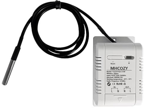 MHCOZY Controllore del sensore di temperatura Zigbee con sonda impermeabile, interruttore intelligente Tuya app Remote 16A (hub zigbee Tuya necessario)