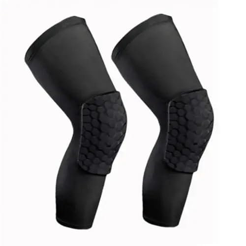 CHUBARIY 1Pc Men Women Knee Pad Breathable Sports Football Basketball Knee Pad Honeycomb Leg Brace Support Knee Support Brace(BLACK,XXL)
