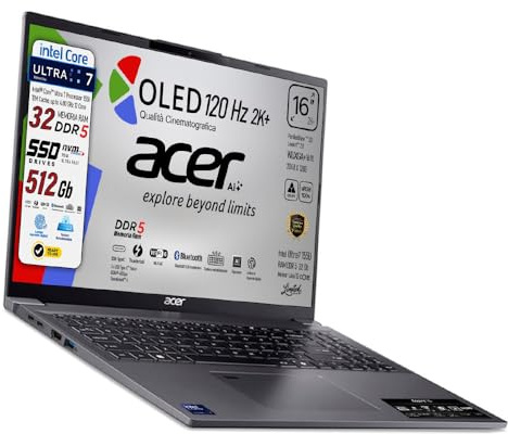 Acer Notebook, Display 16 OLED WUXGA+ 120Hz, Intel Ultra7 155U 32Gb DDR5
