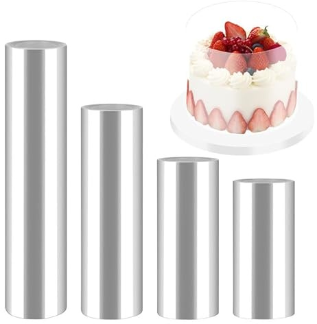 QSJSM 4 Rolle Tortenfolie, 8/10/15/20cm*5 Meter Tortenring Plastik, Acetat Folie Torte, Tortenrandfolie Wiederverwendbar, Für Tortendekoration Schokoladenmousse-Torte Dessertringe