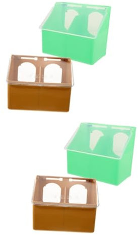 BESPORTBLE 4 Stück Tauben-hängebox Futterspender Für Vogelkäfige Käfigfutter Für Sittiche Futterspender Für Papageien Vogelgericht Futterspender Für Sittiche Wasserspender Für Vögel Plastik