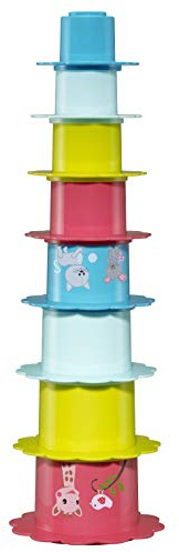Sophie la Girafe - Set de 8 Gobelets Empilables 'Fleurs Gigognes', Jouet Éducatif pour Bébé dès 6 Mois, Multicolore