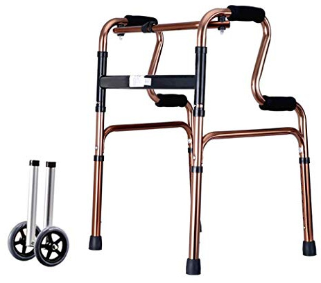 Walker Walker Stand Aufrechte Gehhilfen für Senioren, ältere Menschen mit Sitz und Rädern, verstellbare Gehhilfen, Faltbare leichte Gehhilfen (3#) () kraftvoll