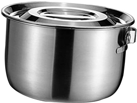 OKUMEYR Contenedor Mezclador De Acero Inoxidable De Tapa y Asa Para Mezclar Verduras Huevos y Resistente Altas Temperaturas y Fácil De Usar