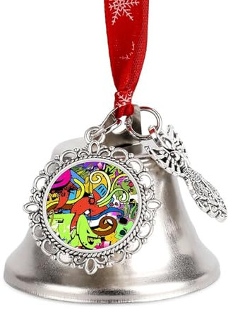 Weihnachtsglocken zum Aufhängen, Jingling-Glocke, Metall, Weihnachtsschmuck, Graffiti-Zeichnung_77473685, Glocke, Schlitten, Weihnachtsbaum, hängende Ornamente, Anhänger, dekorative Kuhglocken für