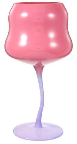 Cabilock Kreatives Weinglas aus Glas mit Innen Gedrehtem Rosenstiel Mittlere Größe Wiederverwendbarer Cocktail und Weinkelch für Party und Geschenk