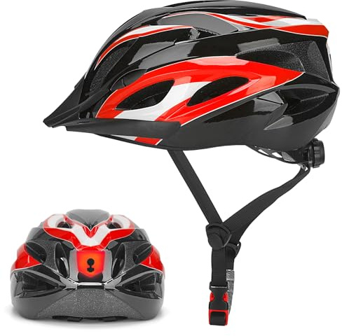 Fahrradhelm Erwachsene mit Licht, Verstellbarer Unisex Helm 57–62cm | Radhelm, Cityhelm Urban Fahrrad Helm für Damen und Herren, 3 Modi Verfügt,Erstellbares Design mit Abnehmbarer Visier,Leichter