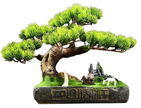 FAJNUZI2024 Künstliche Bonsai Künstlicher Bonsai-Baum mit Topf, gefälschte Kiefer, Pflanzendekor for Wohnzimmer, TV-Schrank, Desktop-Dekoration Kunstbaum Bonsai