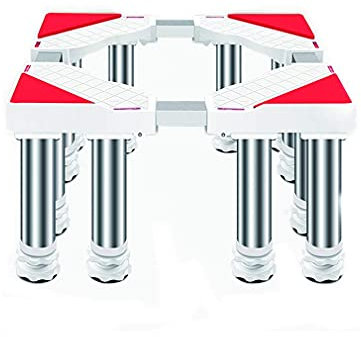 Untergestell für Waschmaschine, Wäschetrocknerständer, Trolley, verstärkte Geräterollen, Bodenwannen mit Rollen, verstellbarer Waschmaschinensockel, 47,5–63 cm, bewegliches Geräterad für Herde, Kühls