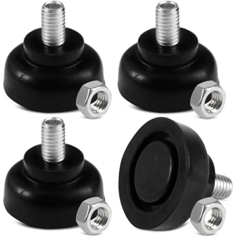 4 Pezzi M8×35mm Piedini Regolabili, Piedini di Montaggio in Gomma con Dado Esagonale, Piedini per Mobili, piedini regolabili per Mobili, Tavoli, Divani, Elettrodomestici e Piccoli Elettrodomestici