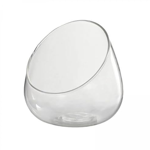 2x Slant Cut Bowl Glass Vase Mini Candy Bowl Jar for Tabletop Party Centerpiece
