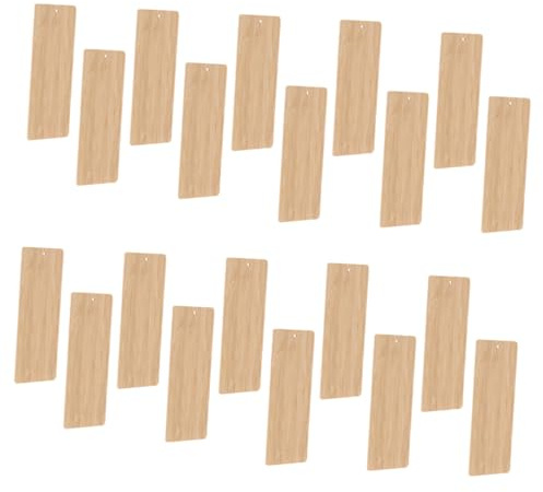 TEMPNAP 20stücke Bambus Lesezeichen Blanko Diy Unfertige Holz Lesezeichen Für Bastelprojekte Blanko Mit Mittellocher Für Karten Und Dekoration