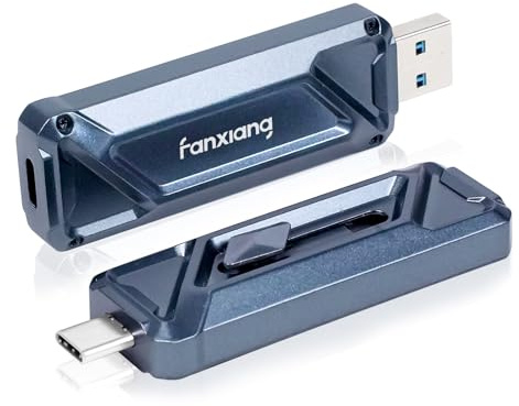 fanxiang SSD Externo 512GB, hasta 2050MB/s USB 3.2 Gen 2x2, Doble Conector USB-C y USB-A, Compatible con PC, Mac, Android, Tablets, Almacenamiento Portátil (FF955)