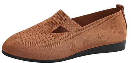 Scarpe Donna Pianta Larga Pretty Ballerinas - da Donna, Stile Medievale, estive, comode, in Velluto, Larghezza H, Tradizionali, Eleganti Ginnastica (Brown, 39)
