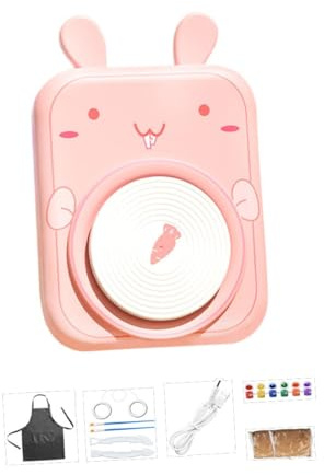 PUXZYAX Mini Töpferscheibe, kleine Töpfermaschine für Kinder, zum Basteln, leicht zu formende Ideen mit Cartoon Haustier, aus robustem ABS Kunststoff
