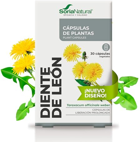 Soria Natural Diente de León Cápsulas - Propiedades Diuréticas y Depurativas - Contribuye a la Eliminación de Líquidos y a Mejora la Función del Hígado - Caja con 30 Cápsulas de 690 mg