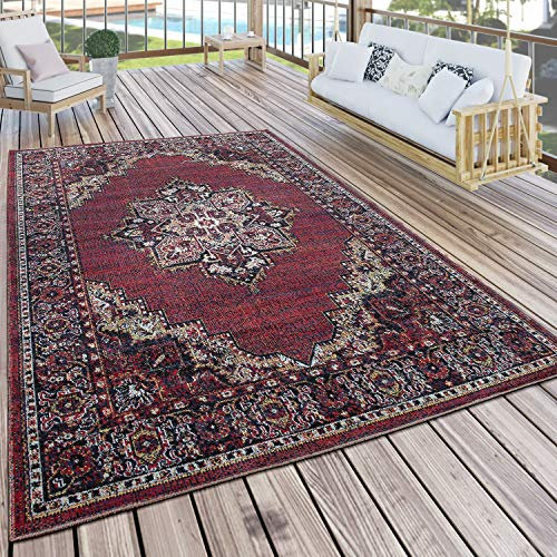 Paco Home In- & Outdoor Teppich Modern Vintage Look Terrassen Teppich Bunt, Grösse:160x220 cm