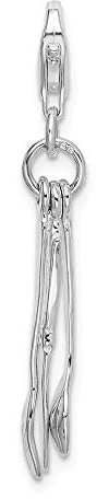 FB Jewels Solid 925 Sterling Silver Cutlery Lobster Clasp Charm (0.24 x 1.73 Inches)