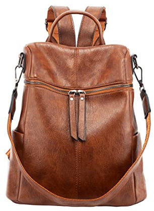 Leathario Rucksack Damen Klein Anti diebstahl aus veganem Leder Schultertasche Handtasche Cityrucksack für Frauen Mädchen Elegant für Reise Freizeit Einkauf Arbeit