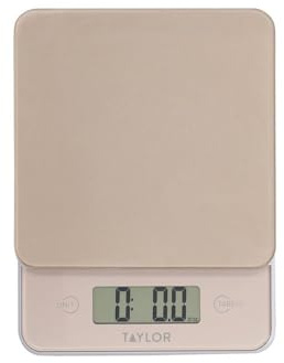 Taylor Glass Digital Kitchen Scale, Compact Food Scale, Highly Accurate Digital Food Scale, Weights 5kg, Copper and Glass, Gift Boxed