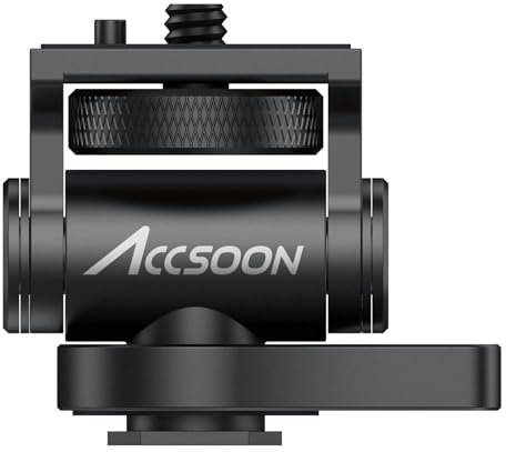 Accsoon 1/4 Scarpa Fredda Multidirezionale Adattatore di Montaggio, Attacco video con Filettatura 1/4-20