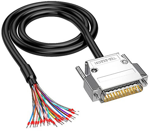 XMSJSIY DB25 Connector Adapter RS232 25 Pin Serial Extension Cable Solderless 25-Pin Port Breakout Replacement Cable with Bare Wire - 1M (DB25 Male)