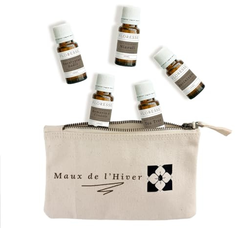 FLORESSE® – Trousse Les Essentiels de l’Hiver – 5 Huiles Essentielles 100% Pures et Naturelles