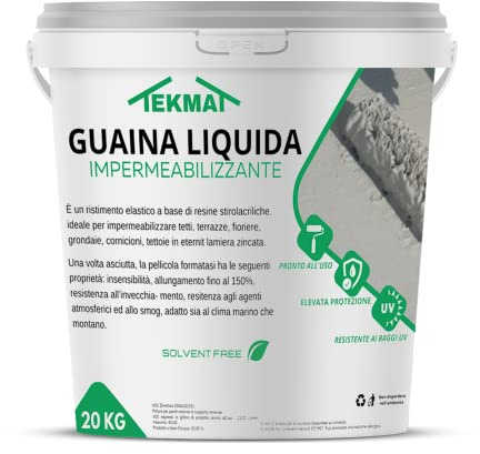 TEKMAT Guaina Liquida Impermeabilizzante Monocomponente Verde da 20 KG