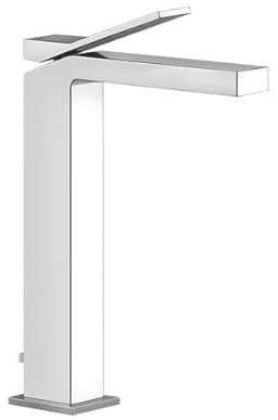 Gessi Rettangolo K lavabo miscelatore monocomando versione superiore 248 mm, con scarico, sporgenza 128 mm, 53005, Colorazione: cromo
