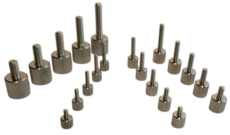 Rändelschraube Typ A aus Messing vernickelt M1,6, M2, M2,5, M3, M4, M5, M6; Länge 2-25mm (M4x10mm, 10)