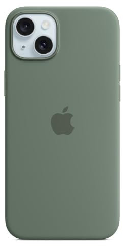 Apple Coque en Silicone avec MagSafe pour iPhone 15 Plus - Cyprès ​​​​​​​