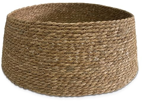 TIENDA EURASIA – Pie de Árbol de Navidad, Color Natural, de Yute, 45cm de Diámetro Superior x 20cm de Alto, Soporte para Árbol de Navidad, para Decoración Navideña