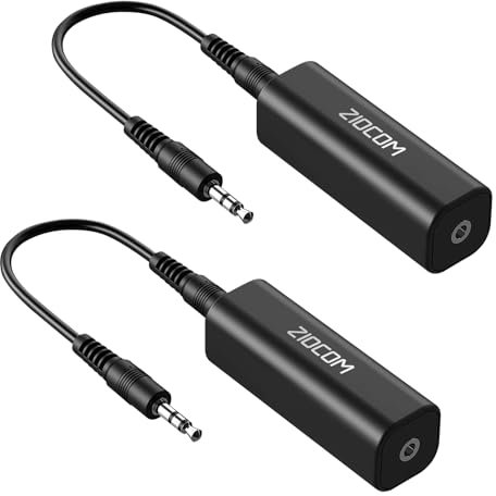 ZIOCOM Entstörfilter, Ground Loop Isolator für Heim Stereo System/Bluetooth-Lautsprecher, Audio Filter mit 3.5 mm Audiokabel, Audio Isolator, Filter Noise, Entstörfilter Klinke（2 Packungen）