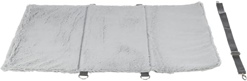 TRIXIE Hunde-Reisedecke Amy, platzsparend & pflegeleicht – 70 x 50 cm, grau | Platzsparende Decke für unterwegs – gemütlich und leicht zu verstauen, ideal fürs Auto und für Reisen