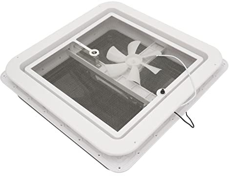 Lucernario per lucernario con interruttore a un pulsante, 42 x 42 cm, universale, per lucernario, camper, roulotte, lucernario con finestra e ventilatore di scarico