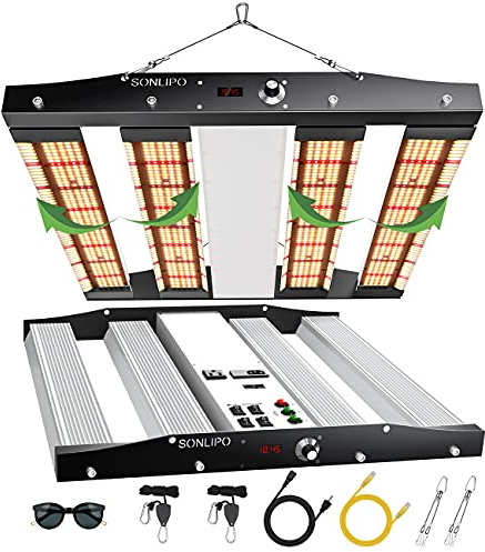 JideTech SPC2500 Lampe Led Horticole avec Dimmer, 250W Lampe de Culture Spectre Complet avec 1220pcs Sam-sung LED, pour 120x120cm Chambre Tente de Culture, Culture Indoor, Semis, légumes Et Fleurs