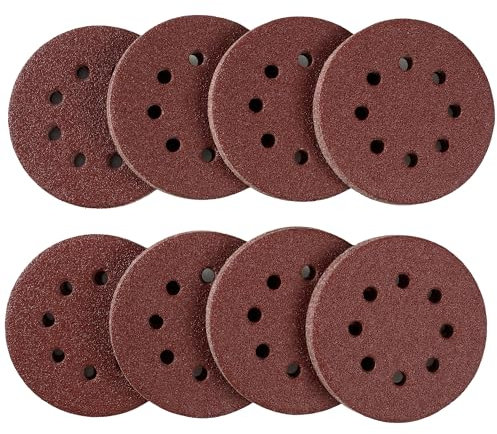 MIDO Professioanl Abrasive 125mm Sanding Discs 80 PCS 40 Grit Sandpaper 5 Inch 8 Hole Sanding Pads Sanding Disc Hook and Loop Round Orbital Sander Pads for Sanding