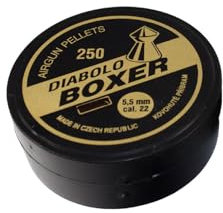 Kovohute Pribram Diabolo Boxer - 5,5mm Spitz/glatt (Kaliber .22), 250 Stück - für Luftpistole und Luftgewehr - für Training und Sportschießen