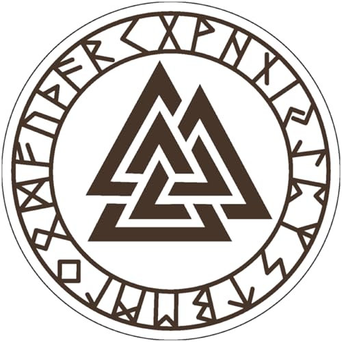 Samunshi® Valknut mit Runen C als Sticker Vikings Wikinger Runen Symbole Autoaufkleber für Motorrad Fahrrad Roller oder Auto Sticker Mtb Mountainbike Rennrad gedruckt Aufkleber 90 x 90cm