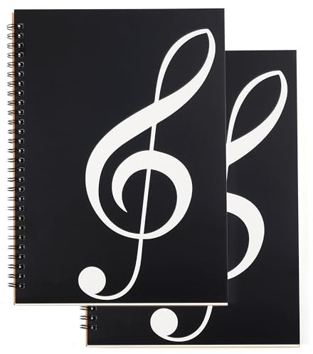 MoHern Blank Sheet Music Notebook, 160 Pages Composition Staff Paper Notebook 2 Pack, Manuscript Paper Notebook, 10 Staves (Music clef notebook)